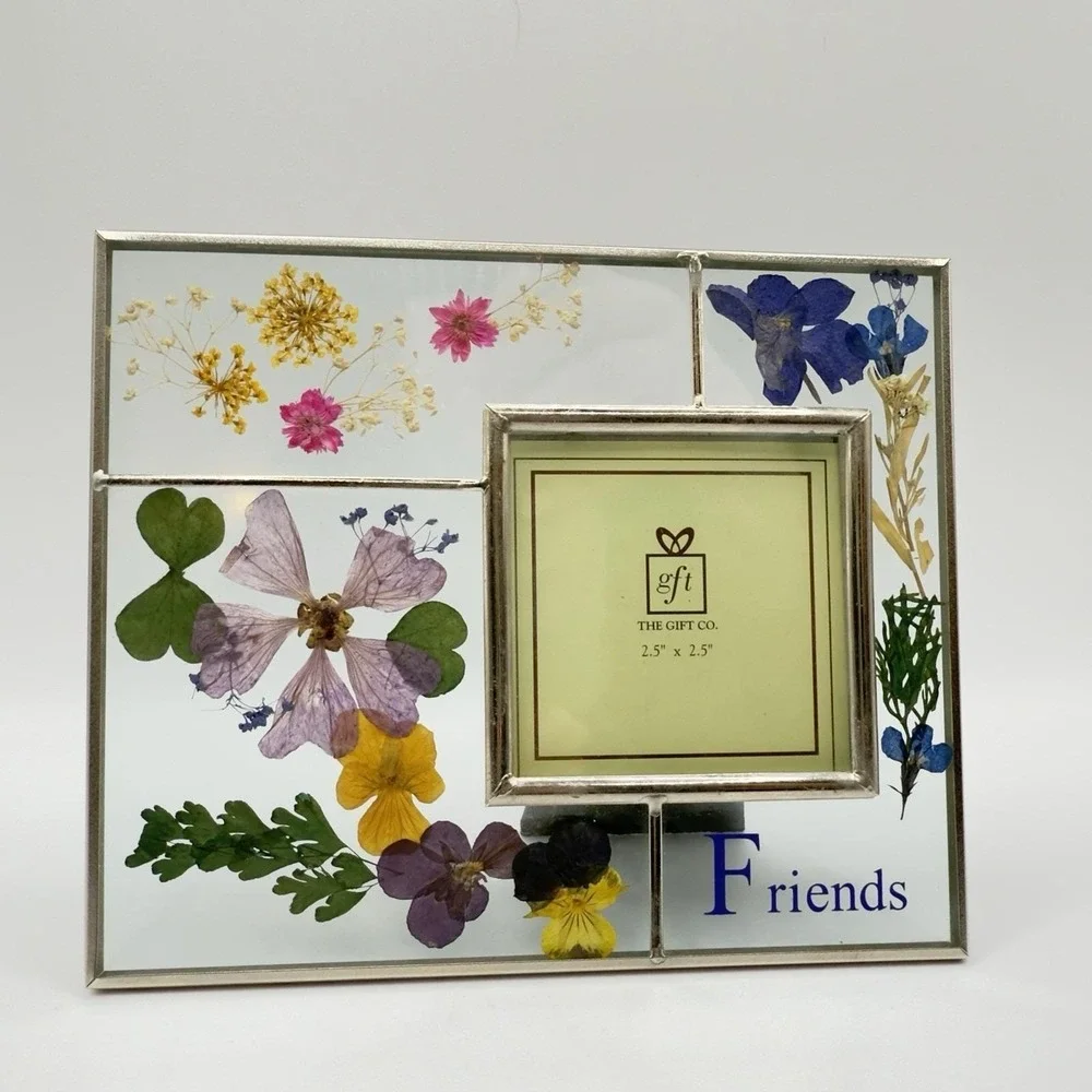 Vintage Pressed Flower Frame Friends 6x5 Glass Cottagecore Garden Decor‎